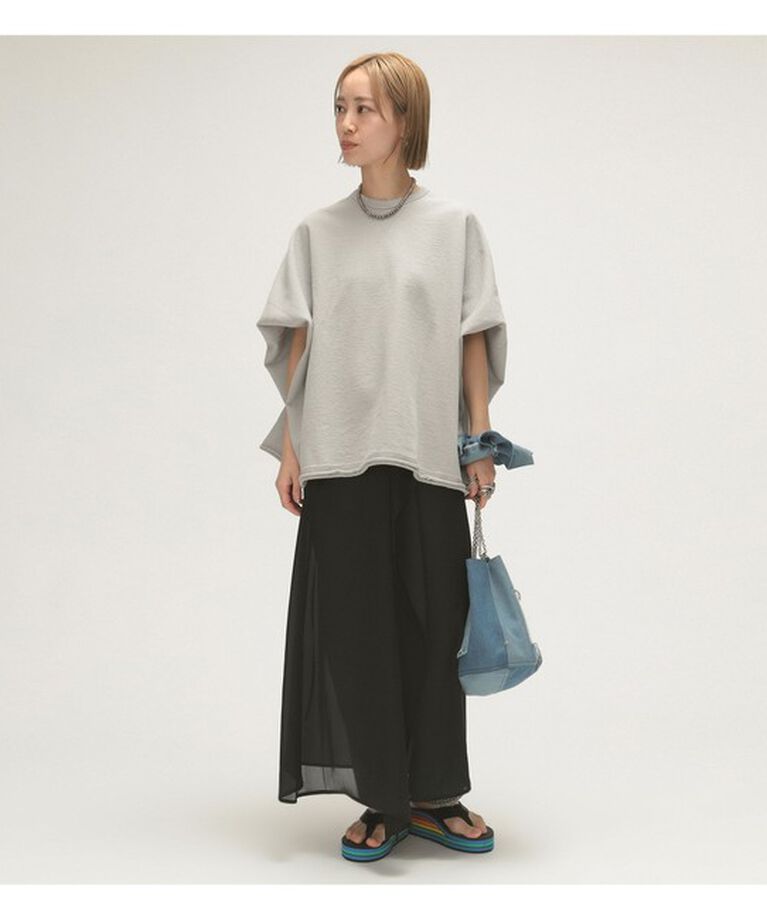 BEAMSBOY「maturely / ヘム カットオフ ポンチョ ジャージー」|Tシャツ・カットソー|