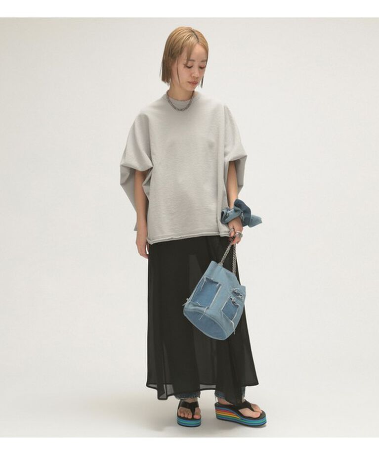 BEAMSBOY「maturely / ヘム カットオフ ポンチョ ジャージー」|Tシャツ・カットソー|