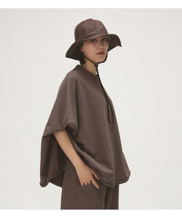 BEAMSBOY「maturely / ヘム カットオフ ポンチョ ジャージー」|Tシャツ・カットソー|BROWN