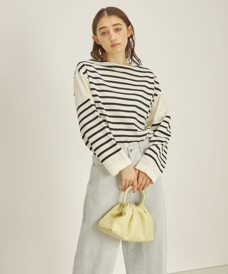 SHIPS for women「〈手洗い可能〉TOKUSHIMA パネル ボーダー 前後2WAY ニット プルオーバー◇」|ニット・セーター|