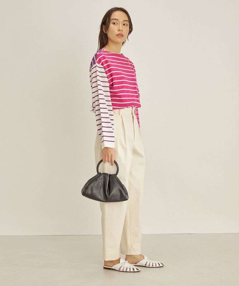 SHIPS for women「〈手洗い可能〉TOKUSHIMA パネル ボーダー 前後2WAY ニット プルオーバー◇」|ニット・セーター|