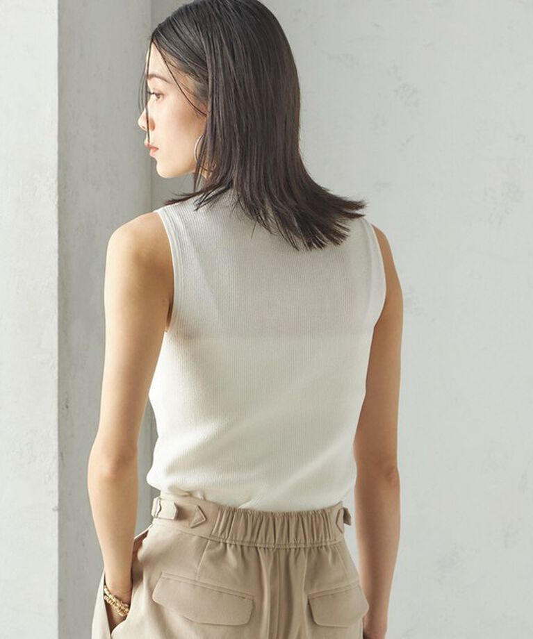 SHIPS for women「〈手洗い可能〉ラメ ノースリーブ ニット」|ニット・セーター|