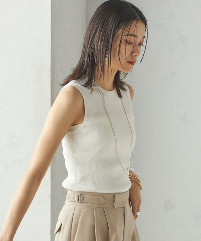 SHIPS for women「〈手洗い可能〉ラメ ノースリーブ ニット」|ニット・セーター|