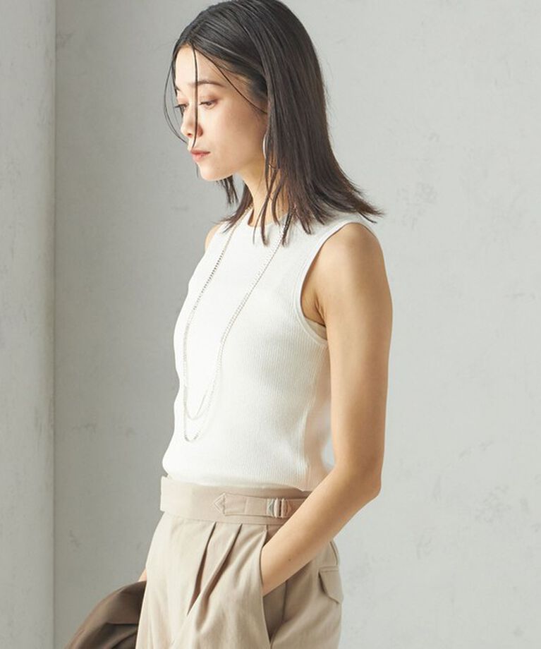 SHIPS for women「〈手洗い可能〉ラメ ノースリーブ ニット」|ニット・セーター|