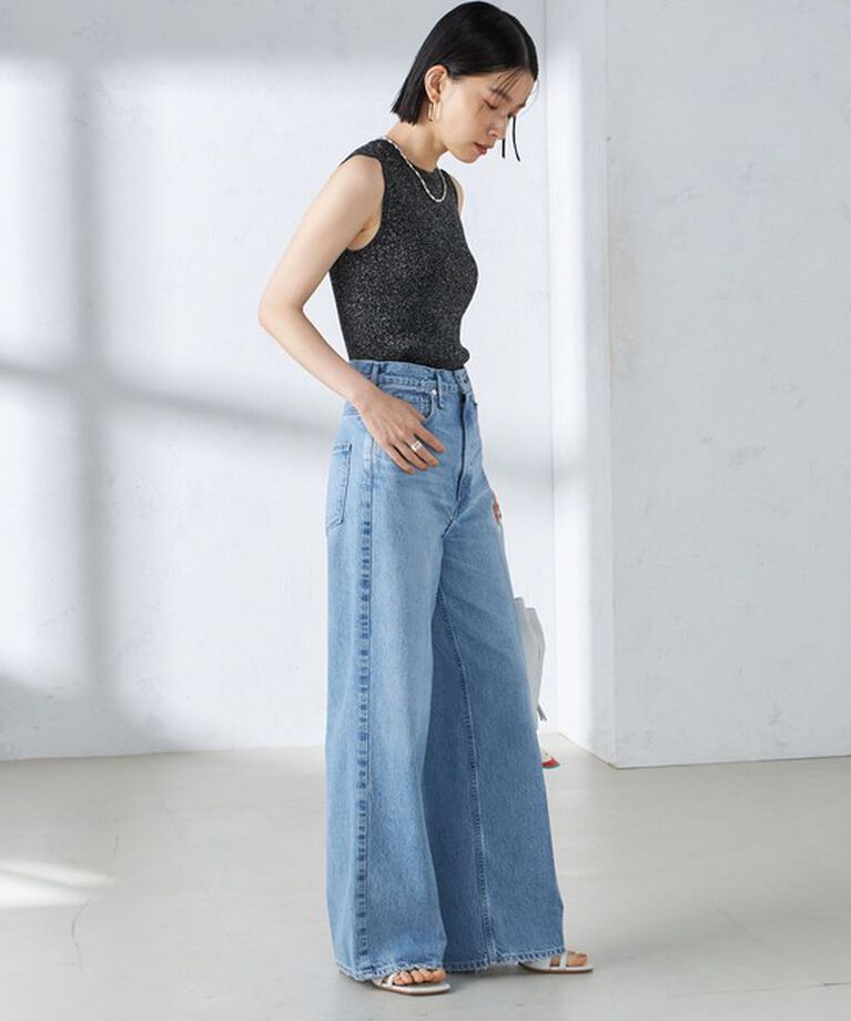 SHIPS for women「〈手洗い可能〉ラメ ノースリーブ ニット」|ニット・セーター|