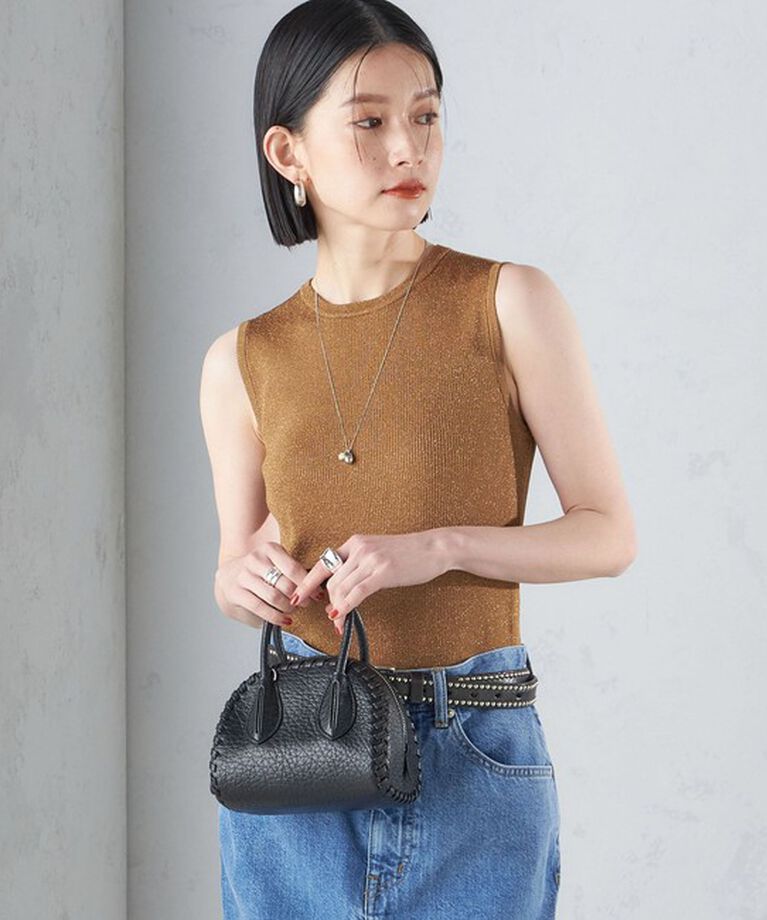 SHIPS for women「〈手洗い可能〉ラメ ノースリーブ ニット」|ニット・セーター|