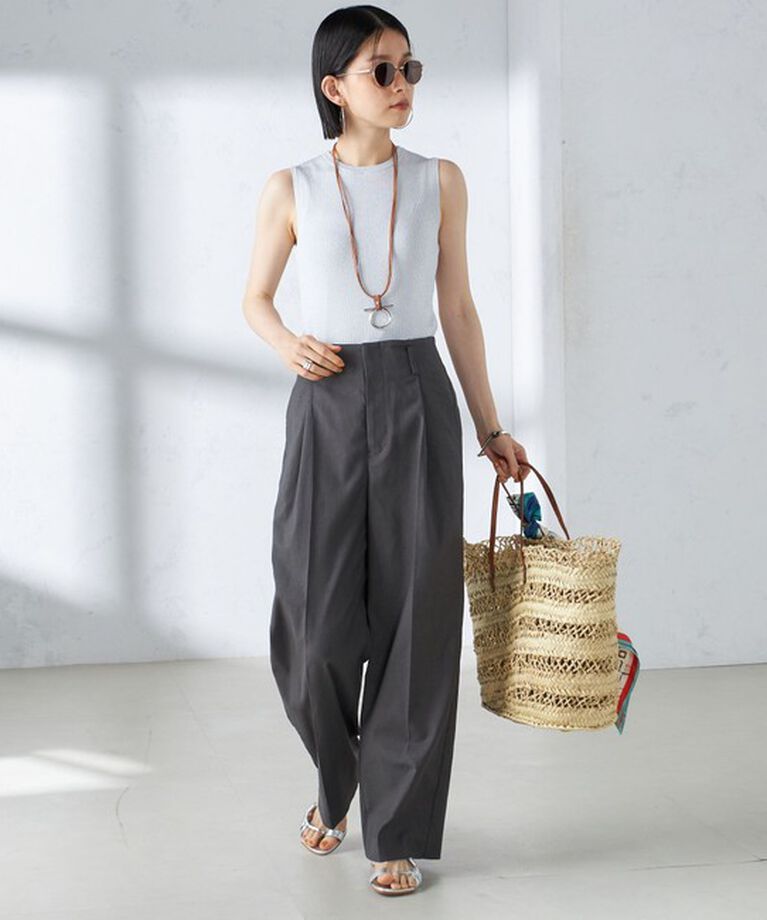 SHIPS for women「〈手洗い可能〉ラメ ノースリーブ ニット」|ニット・セーター|