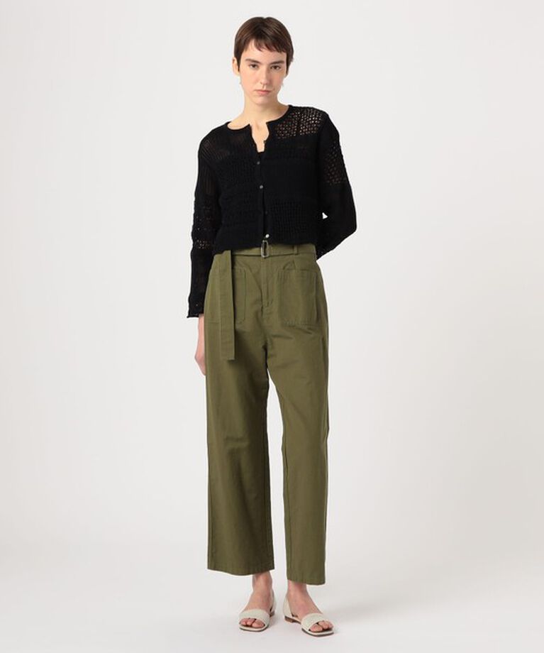 MACPHEE「【WEB限定】コットンレーシー クルーネックカーディガン」|カーディガン|