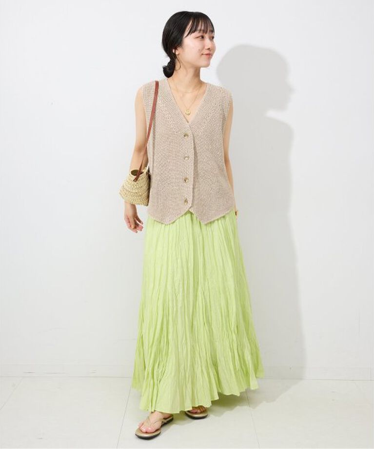 SLOBE IENA「KECH LeS ESSENTIELS RAFFIA LEATHER FLAP MINI KBG-2341」|かごバッグ|