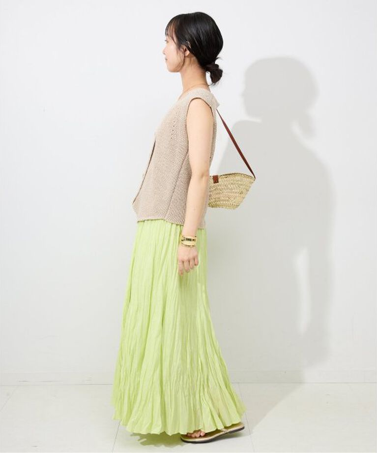 SLOBE IENA「KECH LeS ESSENTIELS RAFFIA LEATHER FLAP MINI KBG-2341」|かごバッグ|