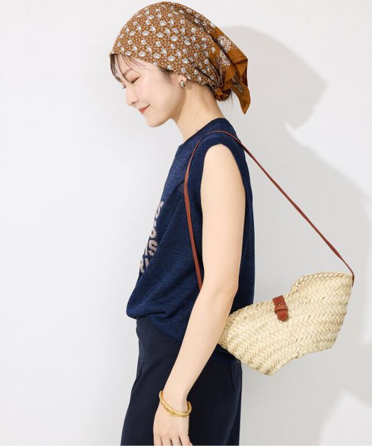 SLOBE IENA「KECH LeS ESSENTIELS RAFFIA LEATHER FLAP MINI KBG-2341」|かごバッグ|