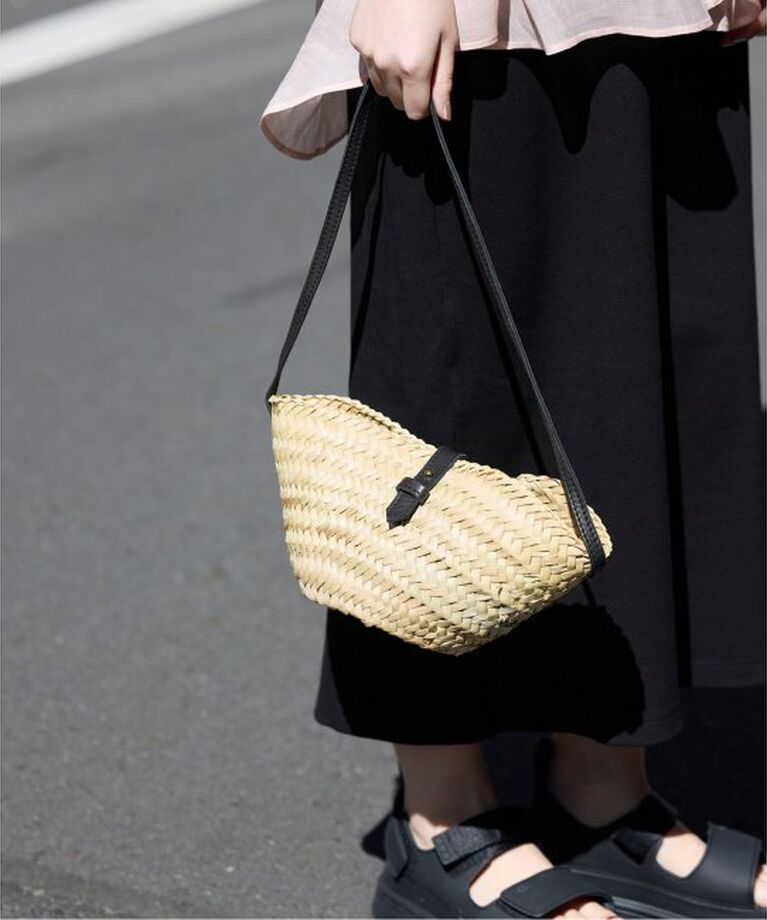 SLOBE IENA「KECH LeS ESSENTIELS RAFFIA LEATHER FLAP MINI KBG-2341」|かごバッグ|