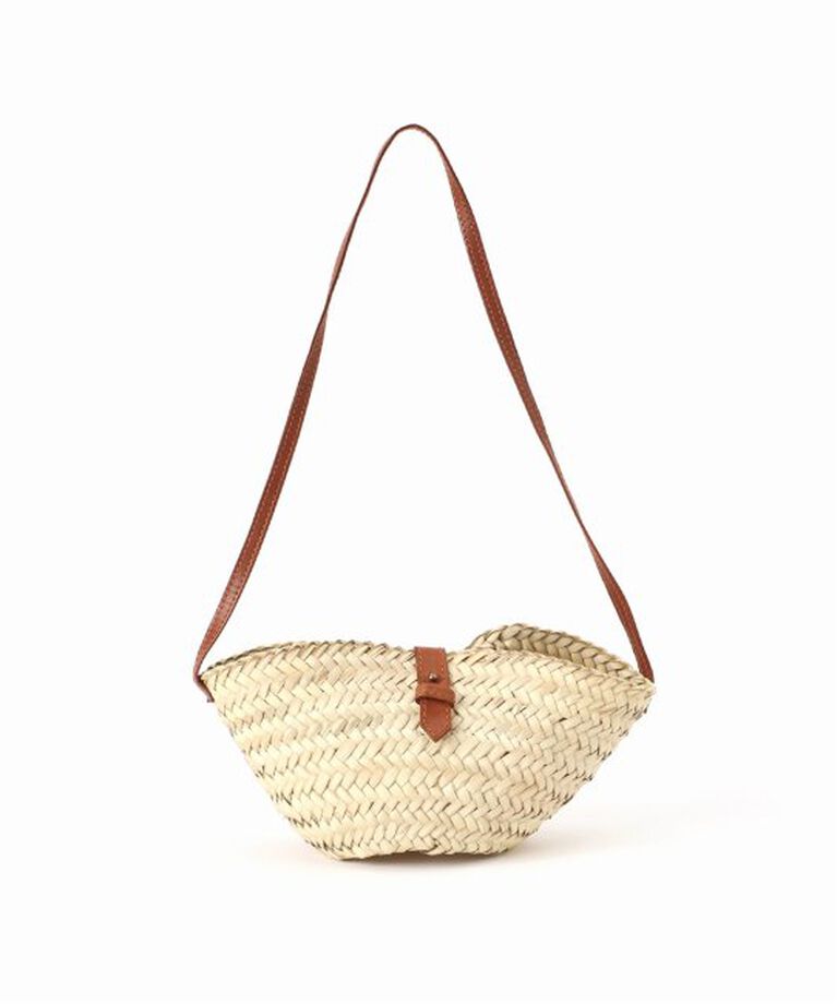 SLOBE IENA「KECH LeS ESSENTIELS RAFFIA LEATHER FLAP MINI KBG-2341」|かごバッグ|