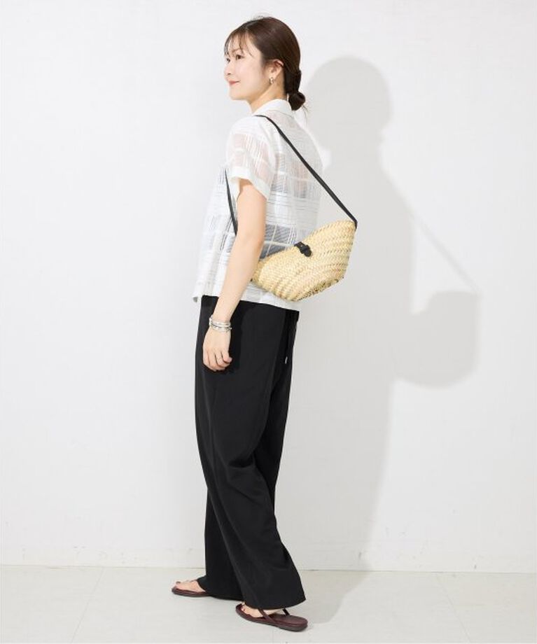 SLOBE IENA「KECH LeS ESSENTIELS RAFFIA LEATHER FLAP MINI KBG-2341」|かごバッグ|
