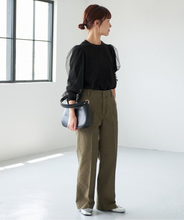 Spick and Span「《追加》チュールスリーブニットプルオーバー」|ニット・セーター|