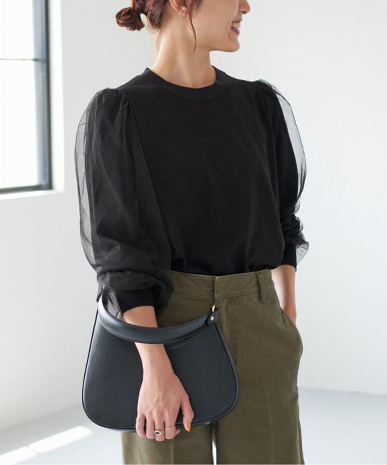 Spick and Span「《追加》チュールスリーブニットプルオーバー」|ニット・セーター|