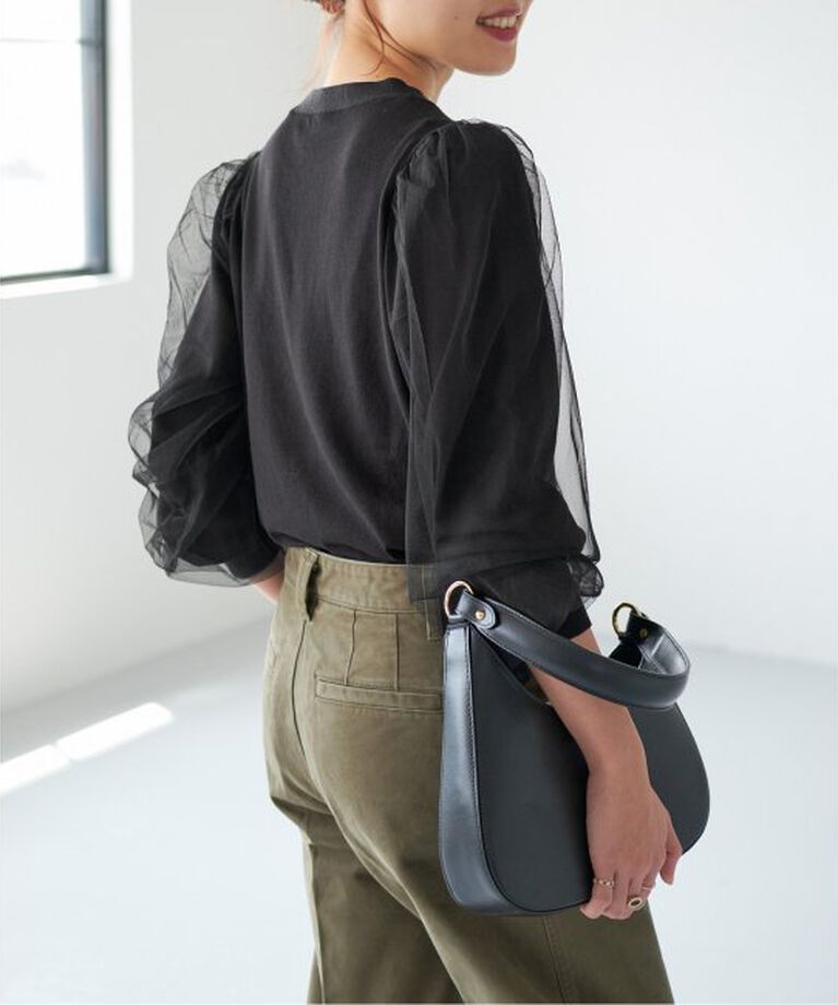 Spick and Span「《追加》チュールスリーブニットプルオーバー」|ニット・セーター|