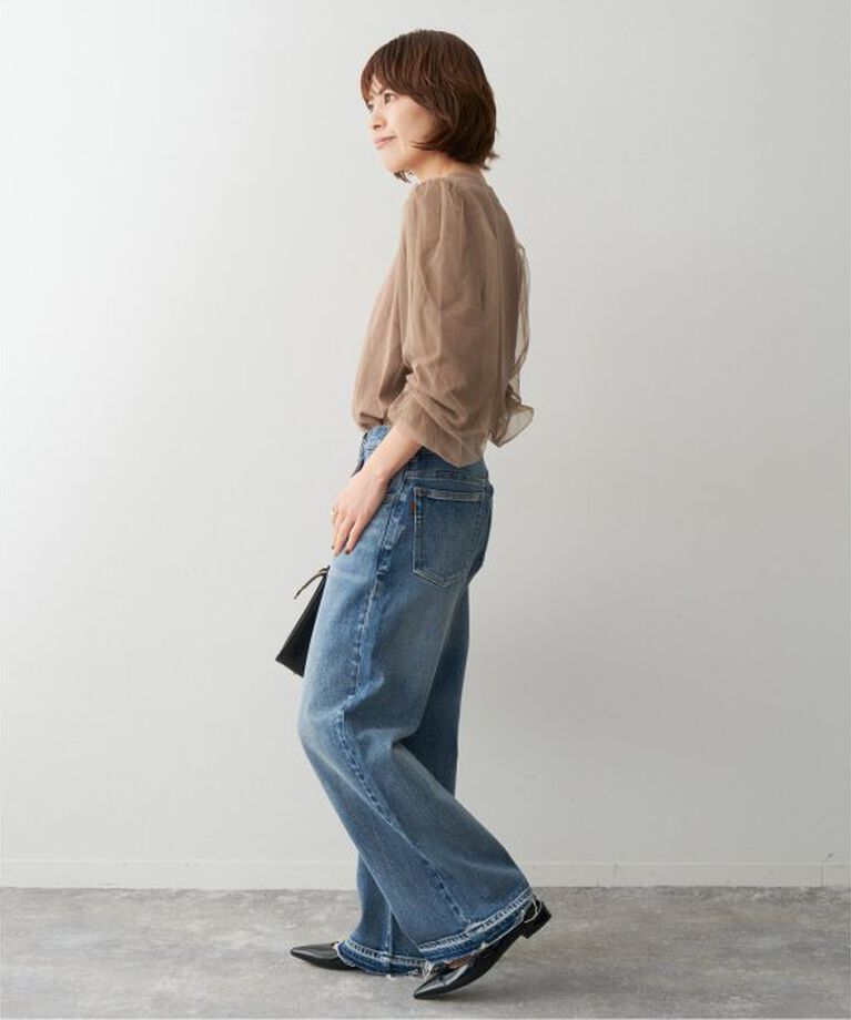 Spick and Span「《追加》チュールスリーブニットプルオーバー」|ニット・セーター|