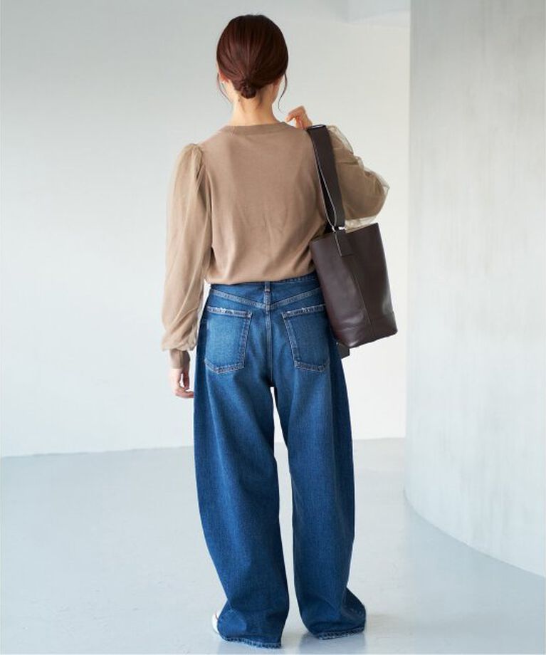 Spick and Span「《追加》チュールスリーブニットプルオーバー」|ニット・セーター|