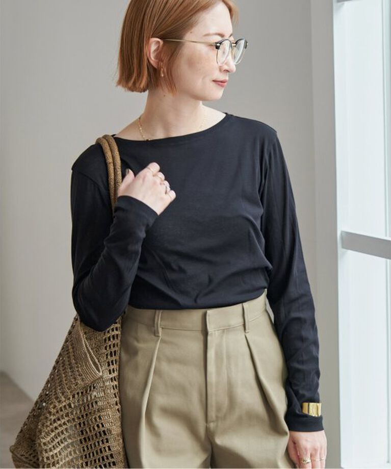 Spick and Span「ソフトフライスシアーボートネックTEE」|Tシャツ・カットソー|