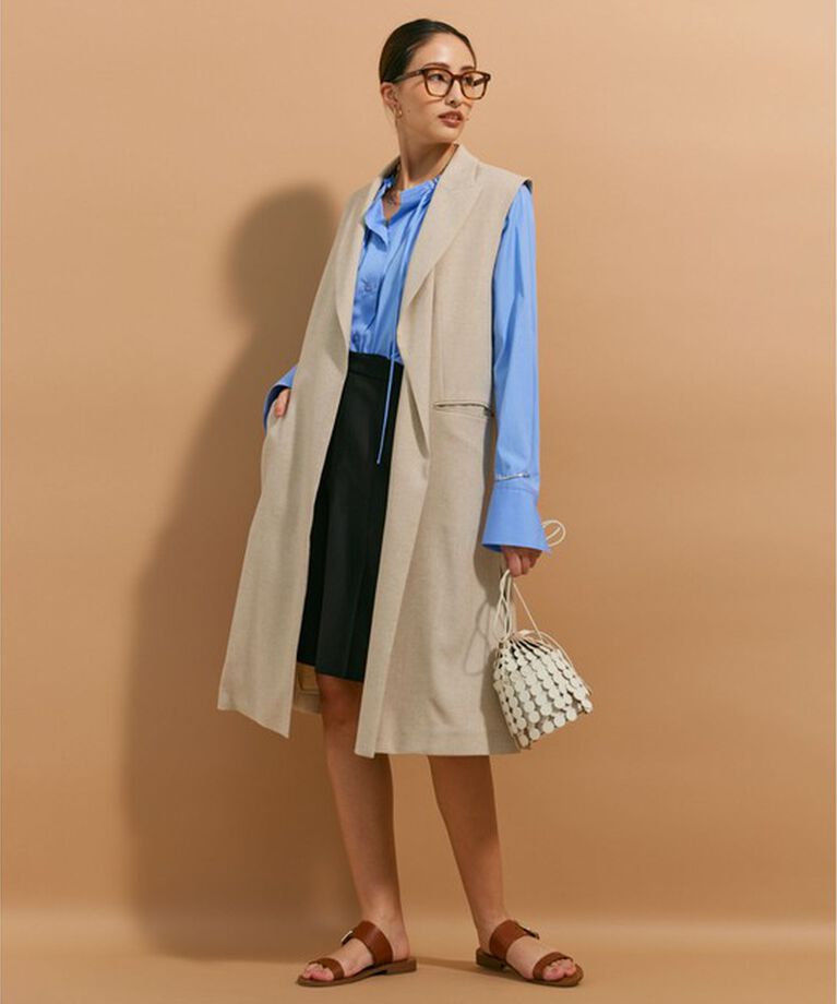 BEIGE,「【VERY NaVY 6月号掲載】 CAROLE / ロングテーラードジレ」|ベスト・ジレ|