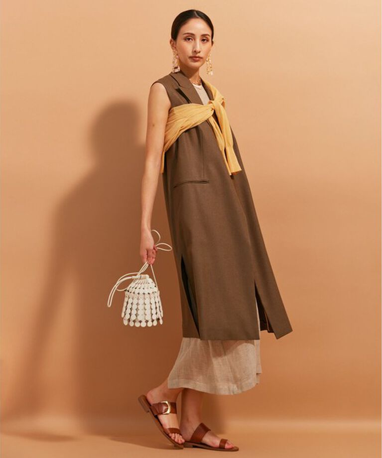 BEIGE,「【VERY NaVY 6月号掲載】 CAROLE / ロングテーラードジレ」|ベスト・ジレ|