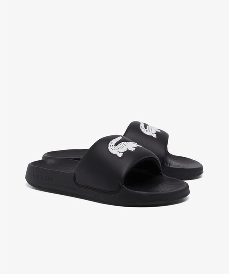 LACOSTE「レディース SERVE SLIDE 1.0 125 1 CFA」|サンダル|ブラック×ホワイト