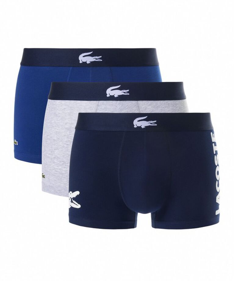 LACOSTE「３パックストレッチコットントランクボクサーショーツ / ボクサーパンツ」|インナー|ネイビー