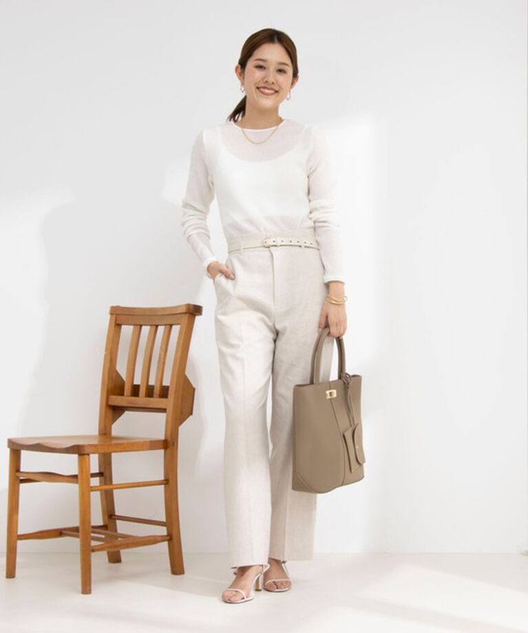 NOLLEY'S「《セットアップ対応》ウォッシャブル麻混セミワイドパンツ」|その他|
