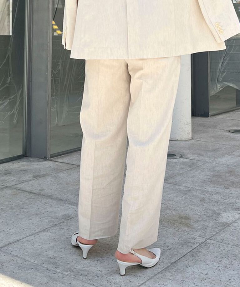 NOLLEY'S「《セットアップ対応》ウォッシャブル麻混セミワイドパンツ」|その他|