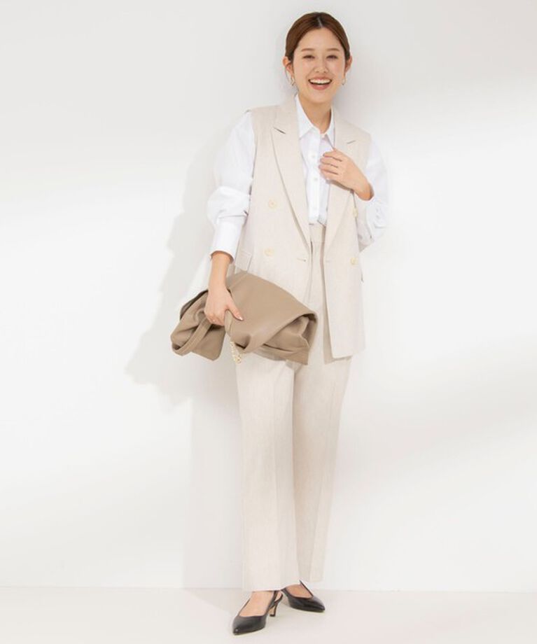 NOLLEY'S「《セットアップ対応》ウォッシャブル麻混セミワイドパンツ」|その他|