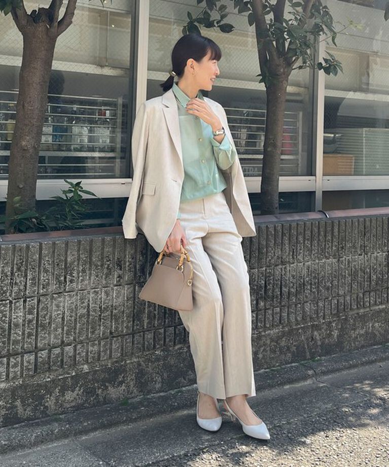NOLLEY'S「《セットアップ対応》ウォッシャブル麻混セミワイドパンツ」|その他|