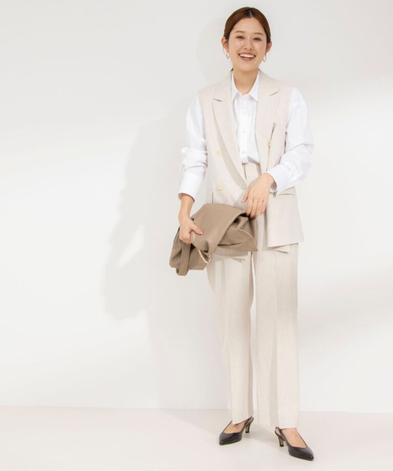 NOLLEY'S「《セットアップ対応》ウォッシャブル麻混セミワイドパンツ」|その他|