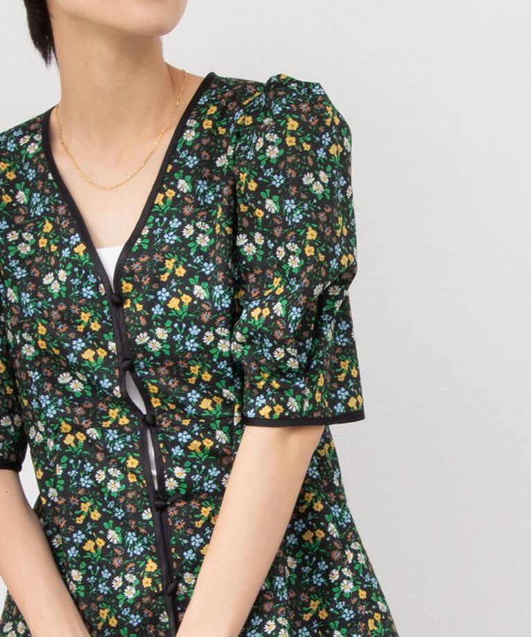 NOLLEY'S「《水洗い可能》リバティプリント パワショル半袖ブラウス」|シャツ・ブラウス|