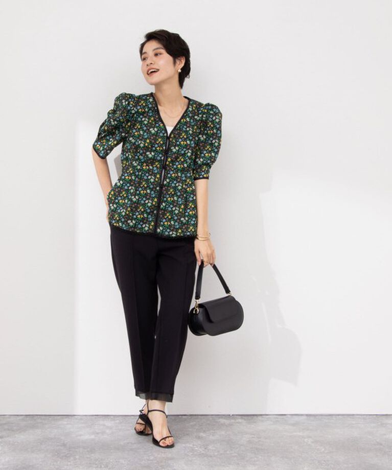 NOLLEY'S「《水洗い可能》リバティプリント パワショル半袖ブラウス」|シャツ・ブラウス|