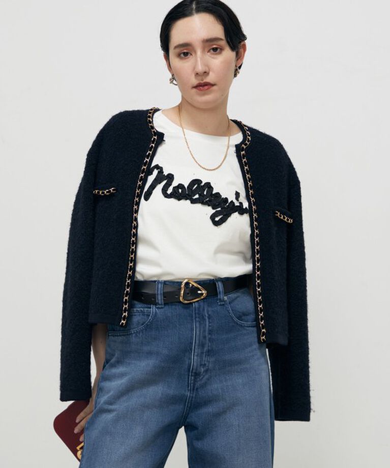NOLLEY'S「＜飯豊まりえさん着用＞チェーンブレードフワフワジャケット 24AW」|カーディガン|
