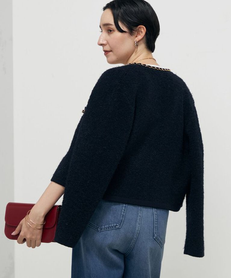 NOLLEY'S「＜飯豊まりえさん着用＞チェーンブレードフワフワジャケット 24AW」|カーディガン|