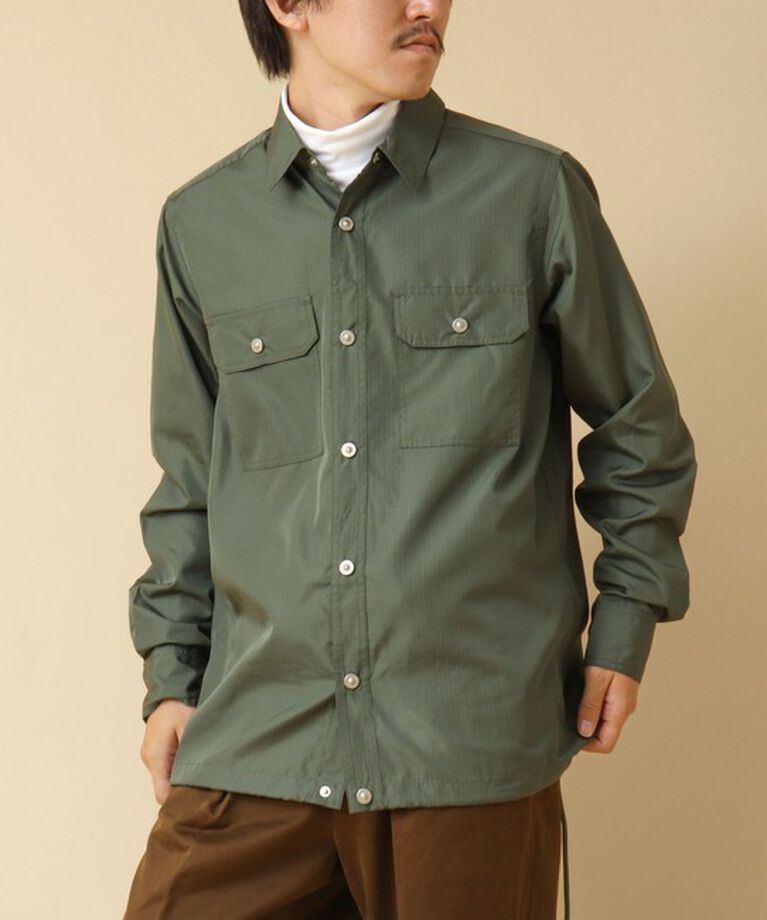 NOLLEY'S goodman「【TAION/タイオン】ノンダウン ミリタリー ロングスリーブシャツ 24AW」|シャツ・ブラウス|オリーブ