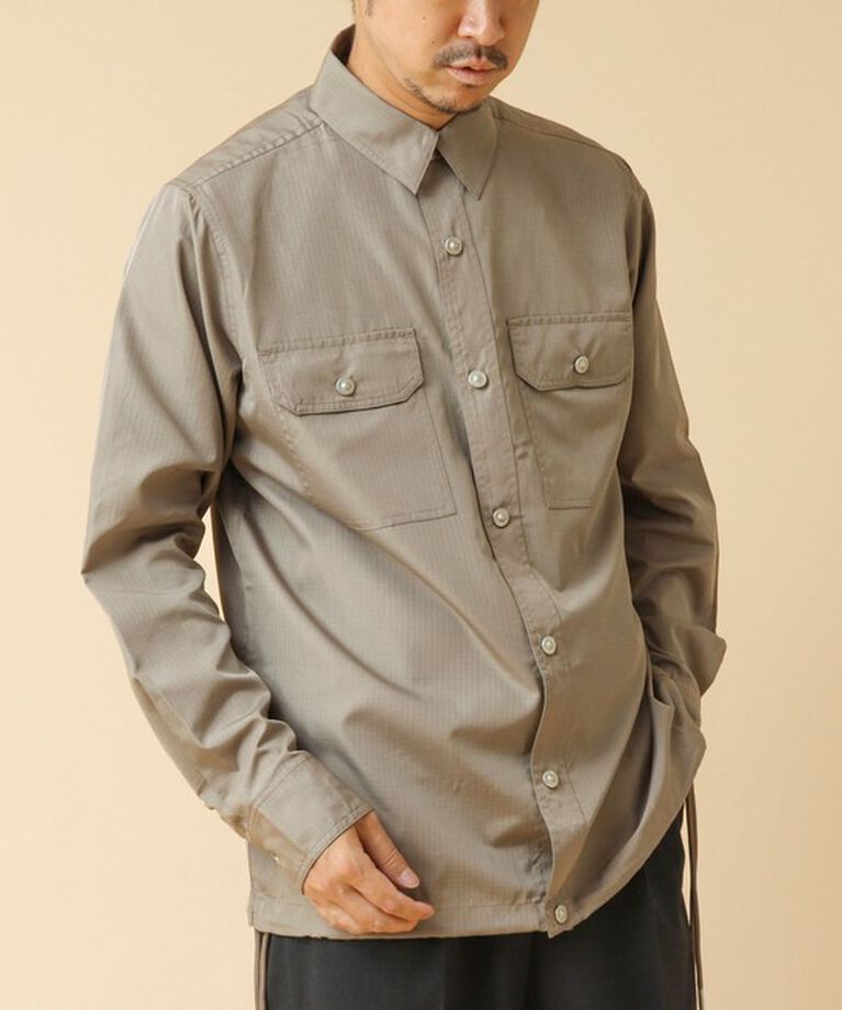 NOLLEY'S goodman「【TAION/タイオン】ノンダウン ミリタリー ロングスリーブシャツ 24AW」|シャツ・ブラウス|カーキ