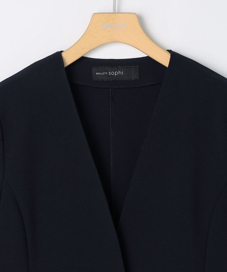 NOLLEY'S sophi「《セットアップ対応》ウォッシャブルボンディングジョーゼットノーカラージャケット」|ノーカラージャケット|