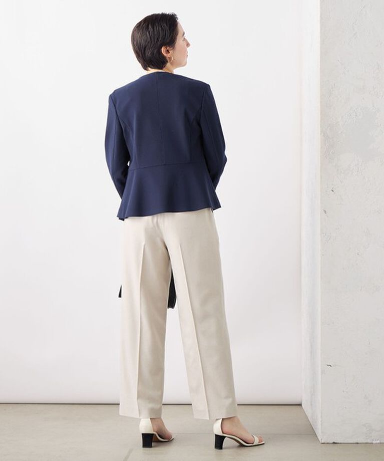 NOLLEY'S sophi「《セットアップ対応》ウォッシャブルボンディングジョーゼットノーカラージャケット」|ノーカラージャケット|