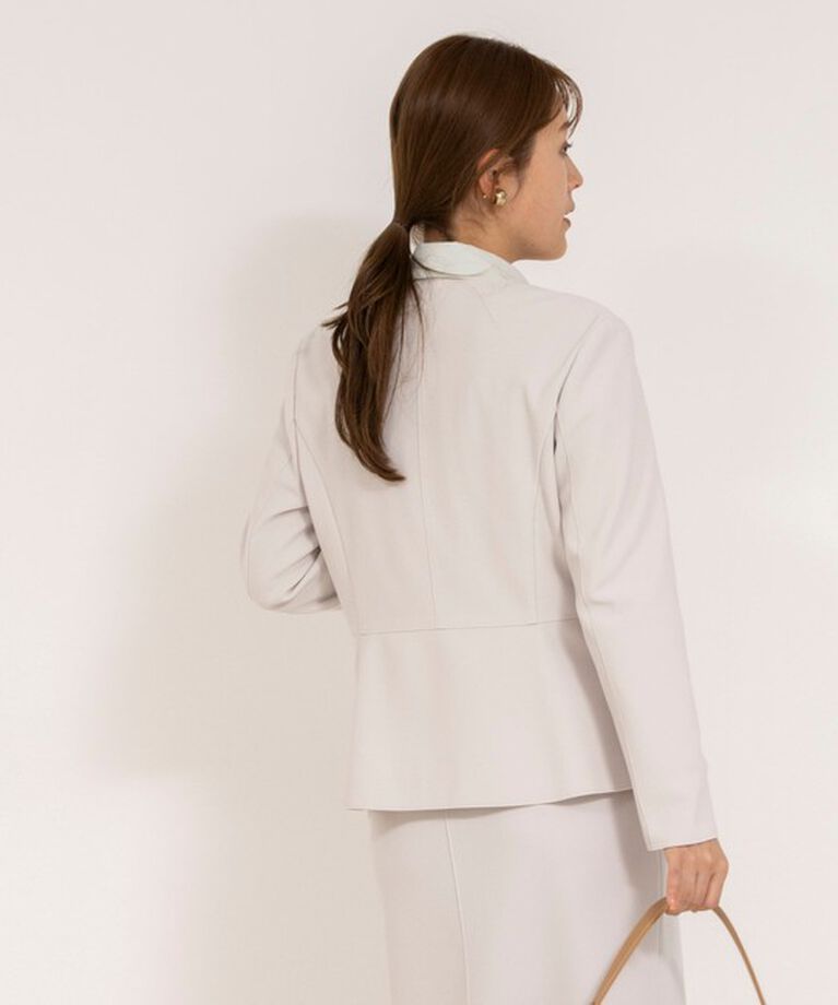 NOLLEY'S sophi「《セットアップ対応》ウォッシャブルボンディングジョーゼットノーカラージャケット」|ノーカラージャケット|