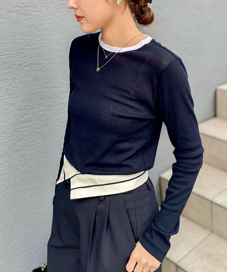NOLLEY'S sophi「シアー配色トリミングロンT」|Tシャツ・カットソー|