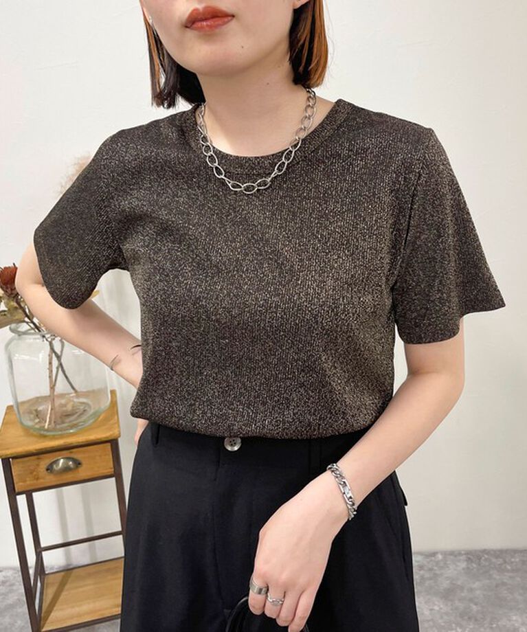 fredy emue「ラメテレコTシャツ」|Tシャツ・カットソー|