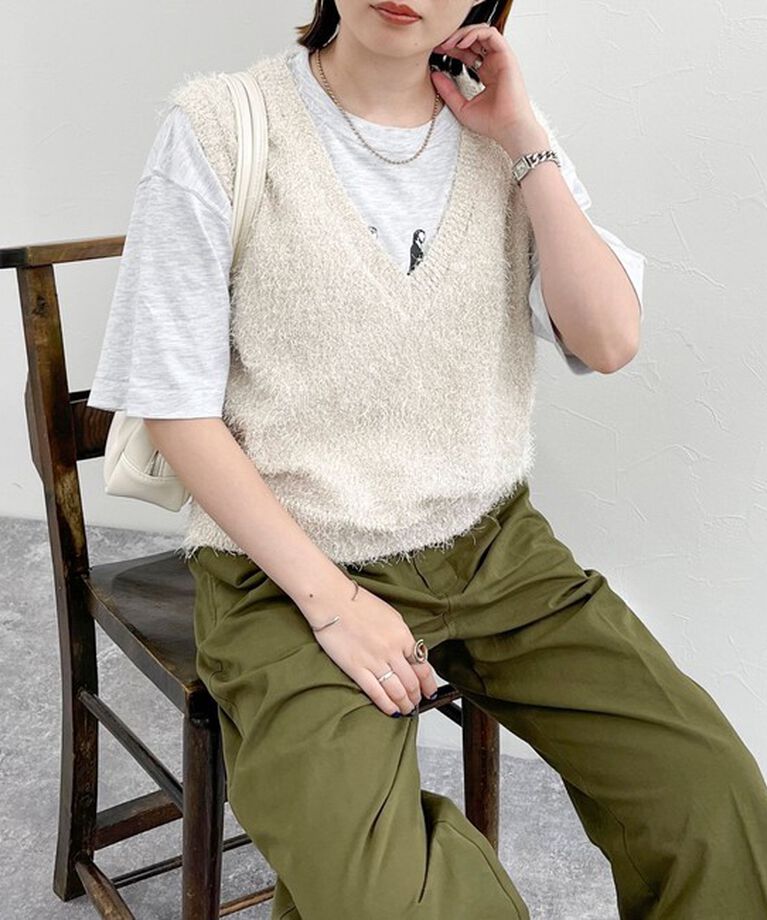 fredy emue「【WEB限定カラーあり】ポリフェザーニットベスト」|ベスト・ジレ|
