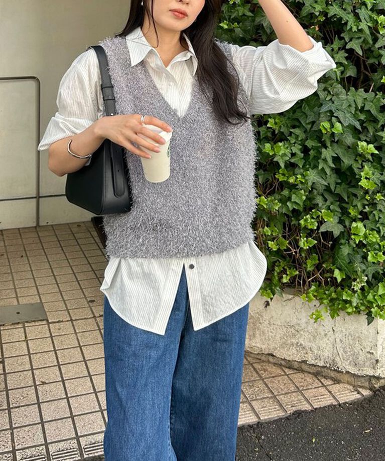 fredy emue「【WEB限定カラーあり】ポリフェザーニットベスト」|ベスト・ジレ|