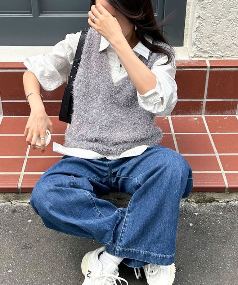 fredy emue「【WEB限定カラーあり】ポリフェザーニットベスト」|ベスト・ジレ|