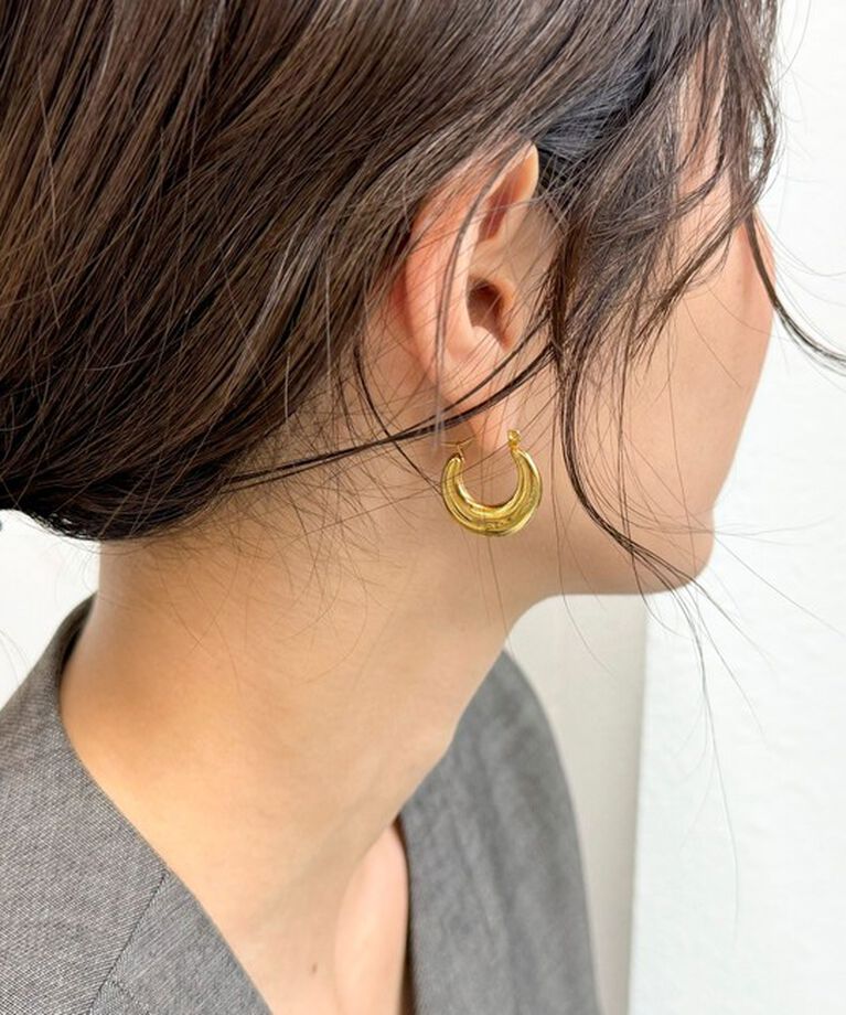 fredy emue「ステンレス三日月リングピアス」|ピアス|