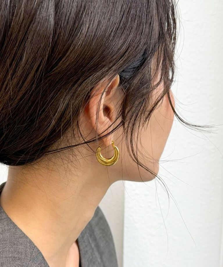 fredy emue「ステンレス三日月リングピアス」|ピアス|