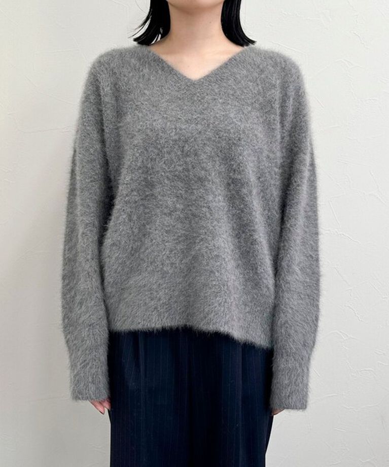 fredy emue「FOX混Vネックニットプルオーバー」|ニット・セーター|